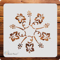 Kachi Pencil Floral Design Art Stencils for Art, Craft and Painting, Size 6x6 inch Reusable Stencil for Painting, Fabric, Glass,