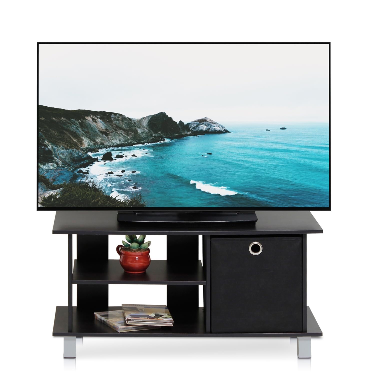 Furinno Simplistic Tv Entertainment Center, Espresso/Black
