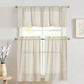 Jinchan Kitchen Curtains And Valances Set Tier Curtains Linen Curtains Beige Cafe Curtains 36 Inch Length Living Room Bedroom Ba