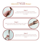 Haute Decor Adapt Adjustable Length Door Wreath Hanger - Wreath Hanger For Front Door - Extends From 16.5' To 25', Over Door H