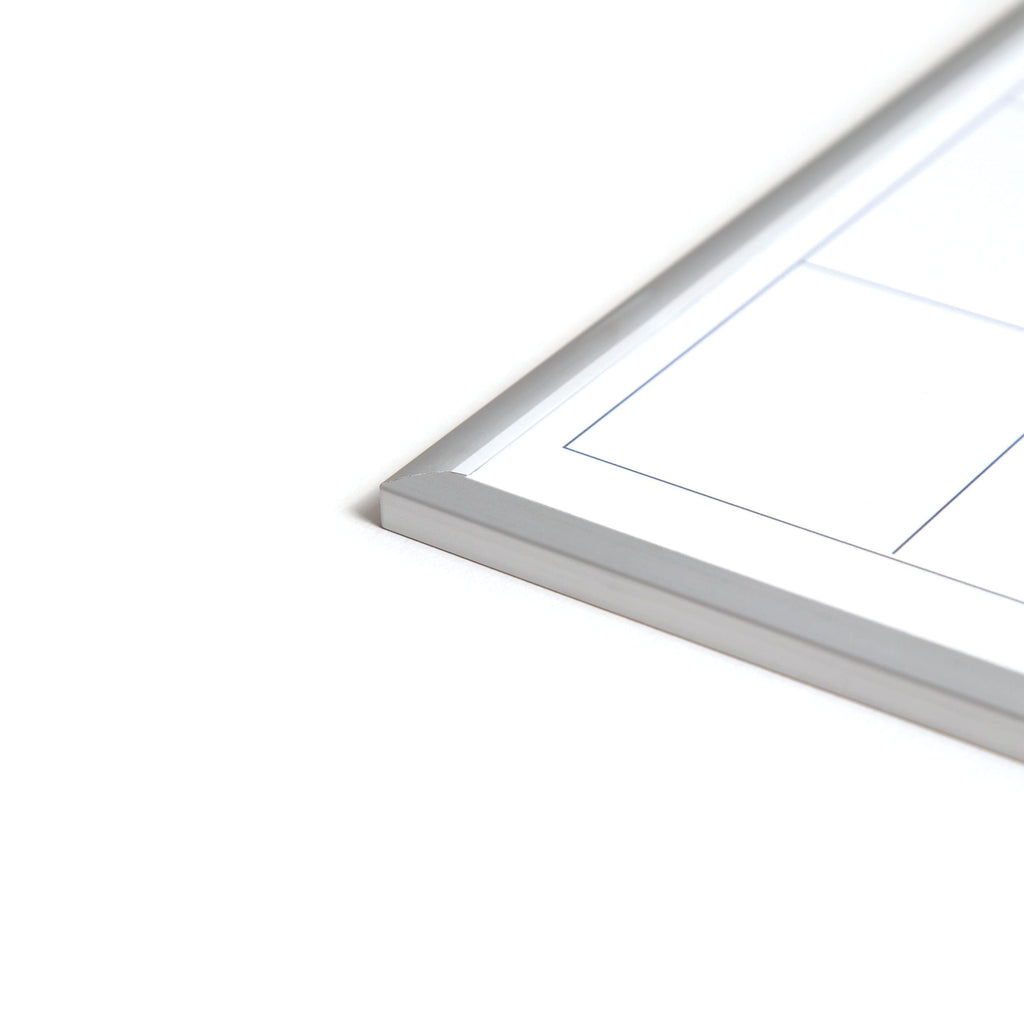 U Brands Magnetic Dry Erase Calendar Board, 20'X16', Silver Aluminum Frame, Includes Magnet And Marker