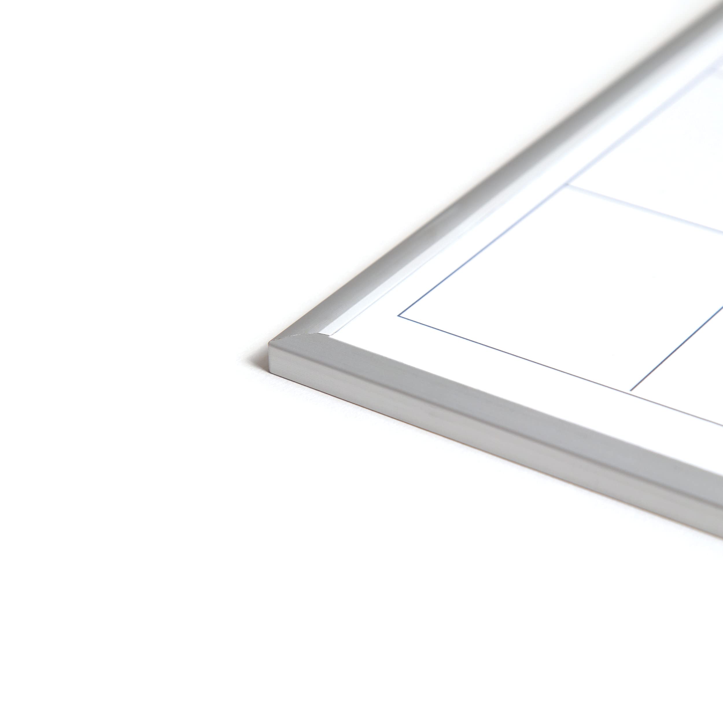 U Brands Magnetic Dry Erase Calendar Board, 20'X16', Silver Aluminum Frame, Includes Magnet And Marker