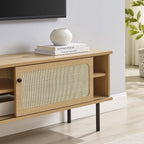 Modway Cambria Rattan And Particleboard Tv Stand For Tvs Up To 47&Quot; In Oak