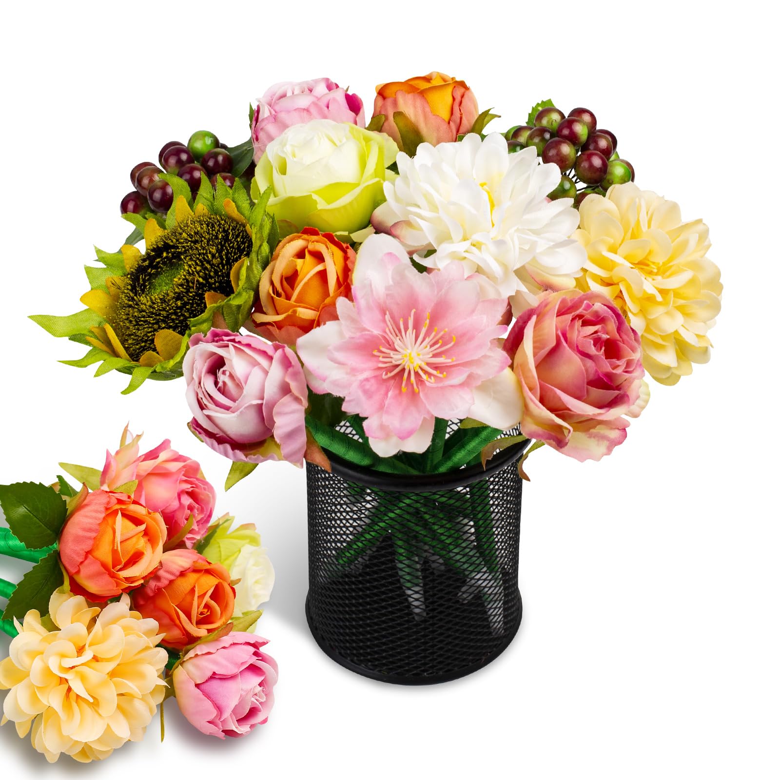 Sunangel Flower Pens Gifts Valentines Mother'S Day 12 Pieces Artificial Mixed Rose Pens Party Favors Birthday Wedding Office Sch