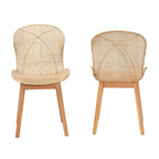 Baxton Studio Sabelle Japandi Rattan Dining Chair, Natural Brown, 2/Set (232-2P-12831-HT)