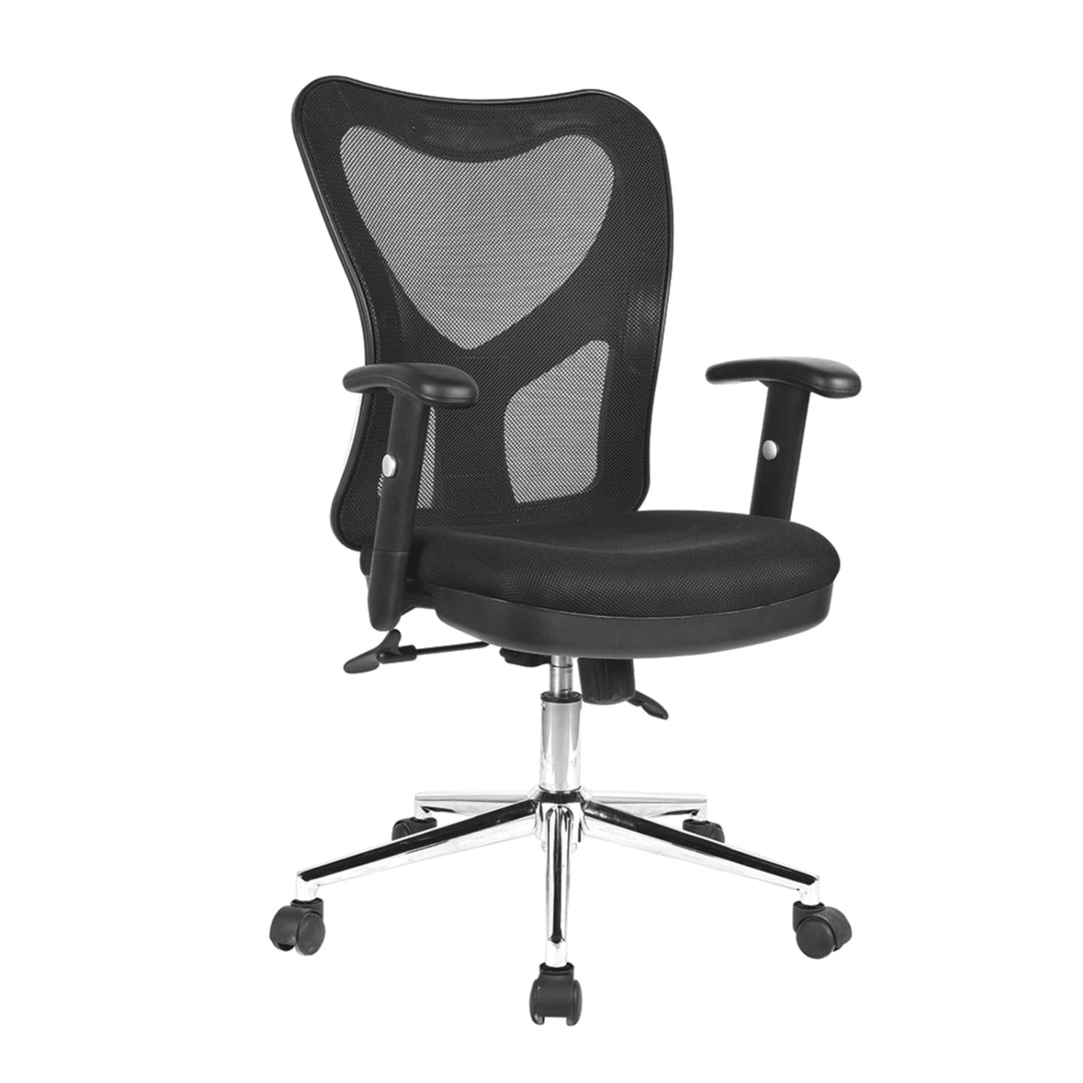 High Back Mesh Office Chair With Chrome Base. Color: Black