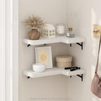 Furinno Tanna 15-Inch Wall Mounted Floating Display Shelves, White Texture, Set of 4