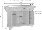 Crosley Furniture Lafayette Stone Top Rolling Kitchen Island Storage Cart, Microwave Stand, Spice Rack, White