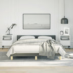 vidaXL Fabric Bed Frame Platform Bed, Scandinavian Style/Slats Support/No Box Spring Needed/Without Mattress/Easy Assembly, Dark Grey Full Bed