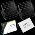 Teling 3.5 X 2.5 Inch Acrylic Business Card Holder Slant Back Sign Holders Clear Name Display Holder Mini Acrylic Stands L Shape