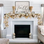 Fall Decor - Fall Garland - 6Ft Autumn Maples Leaf Pumpkin Berry Garland - Thanksgiving Halloween Mantle Fireplace Farmhouse Har