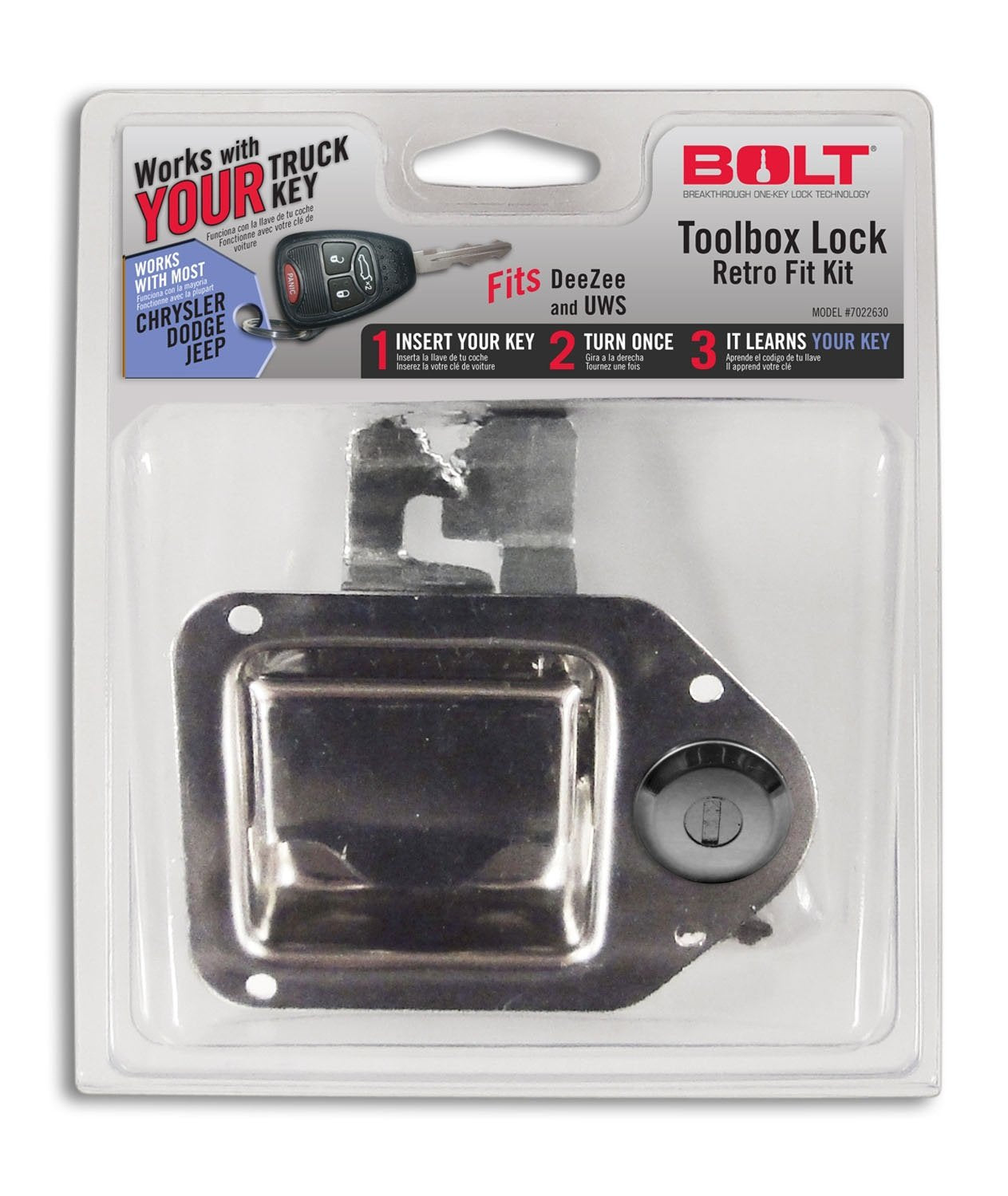 Bolt 7022699 Toolbox Latch Retrofit Kit for Dodge, Jeep and Ram Keys