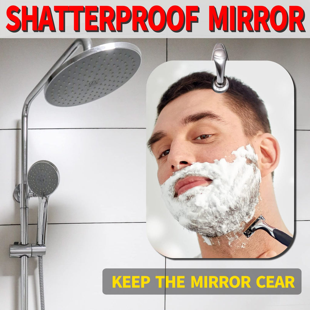 Shower Mirrors For Shaving Fogless,Small 8'X6',Camping Travel Shaving Mirrors For Men,Bathroom Mirror Wall Mounted Handheld Un