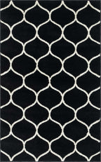 Unique Loom Trellis Frieze Collection Area Rug - Rounded (3' 3'' x 5' 3'', Black/ Ivory)