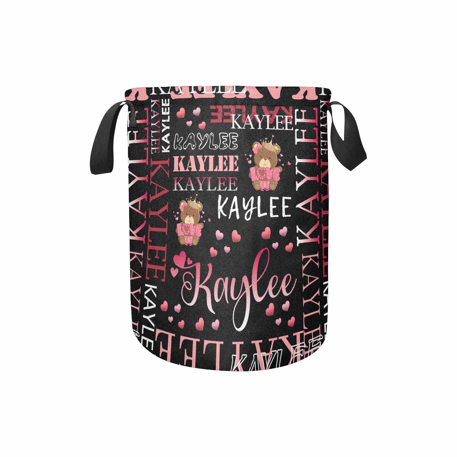 Customized Laundry Basket with Bear Gift, Personalized Waterproof Folding Laundry Basket with Name, Lightweight Hampers for Laun