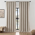 Joydeco Light Filtering Curtains 72 Inch Length For Bedroom, Faux Linen Curtains 72 Inch Length 2 Panels Set For Living Room, Se