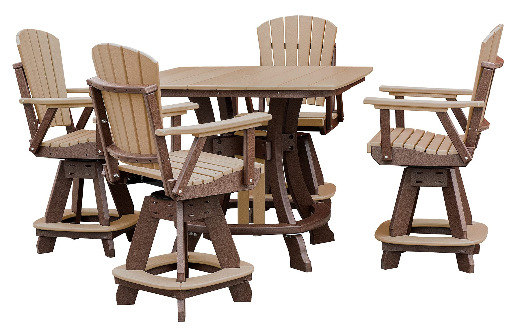 American Furniture Classics Five Piece Square Counter Height Dining Set, Cedar/Tudor Brown