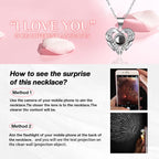 Moshen Preserved Pink Rose with I Love You Necklace - Gifts for Girlfriend, Mom, Wife for Valentine's Day, Birthday, Anniversary