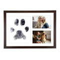 12x17 Dark Brown Wood Picture Frame - White Mat for 8x10 and 5x7 Photos - Real Glass, Sawtooth Hanger, Swivel Tabs - Wall Mounti