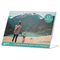 pbf 7x5 Acrylic Sign Holder | 7 x 5 Horizontal Stand Up Slanted Sign Holder | Acrylic Stands for Display | Clear Picture Frame, 