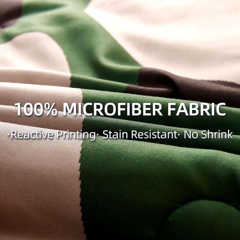 Meeting Story Camouflage Bedding Set, Green Camouflage Comforter Set, 3 Pcs One Comforter And Two Pillowases, All Season Soft Be