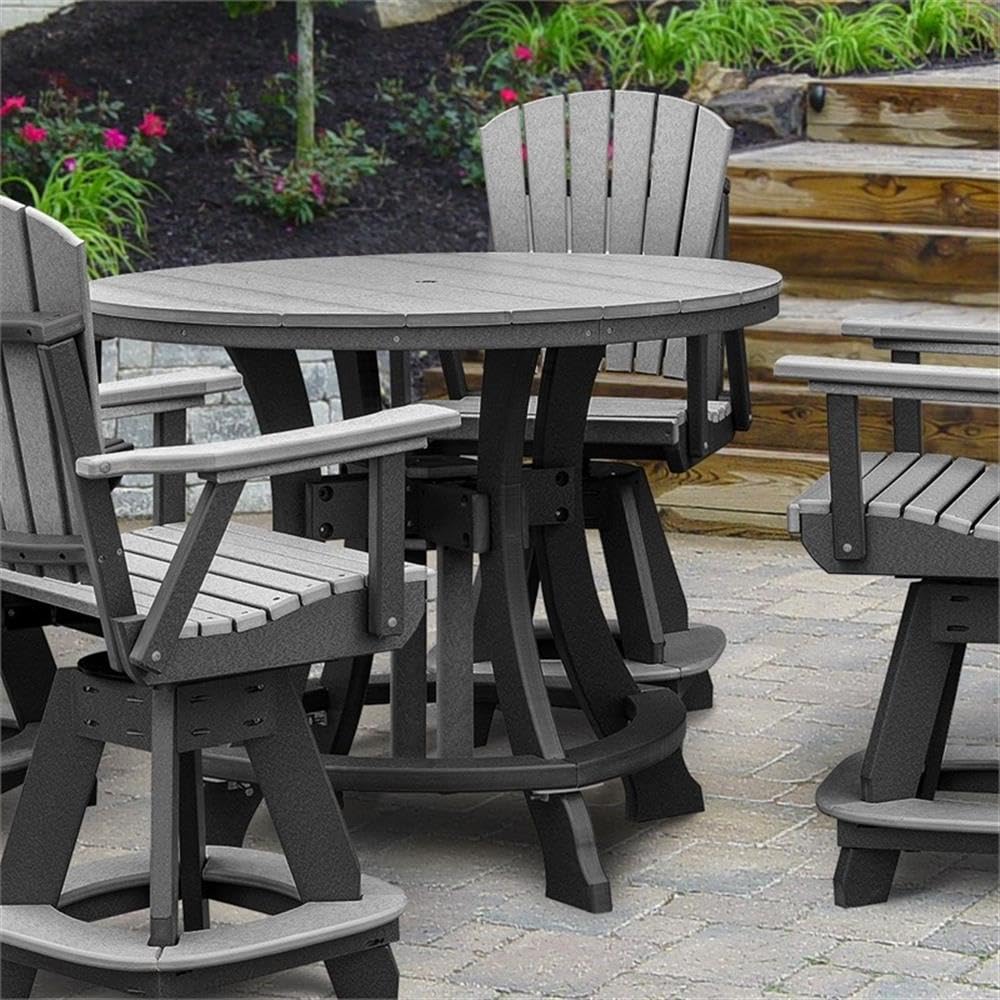 American Furniture Classics Five Piece Round Counter Height Dining Set, Light Gray/Black