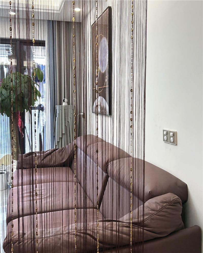 Ave Split 100Cmx200Cm Decorative Door String Curtain Beads Wall Panel Fringe Window Room Divider Blind For Wedding Coffee House