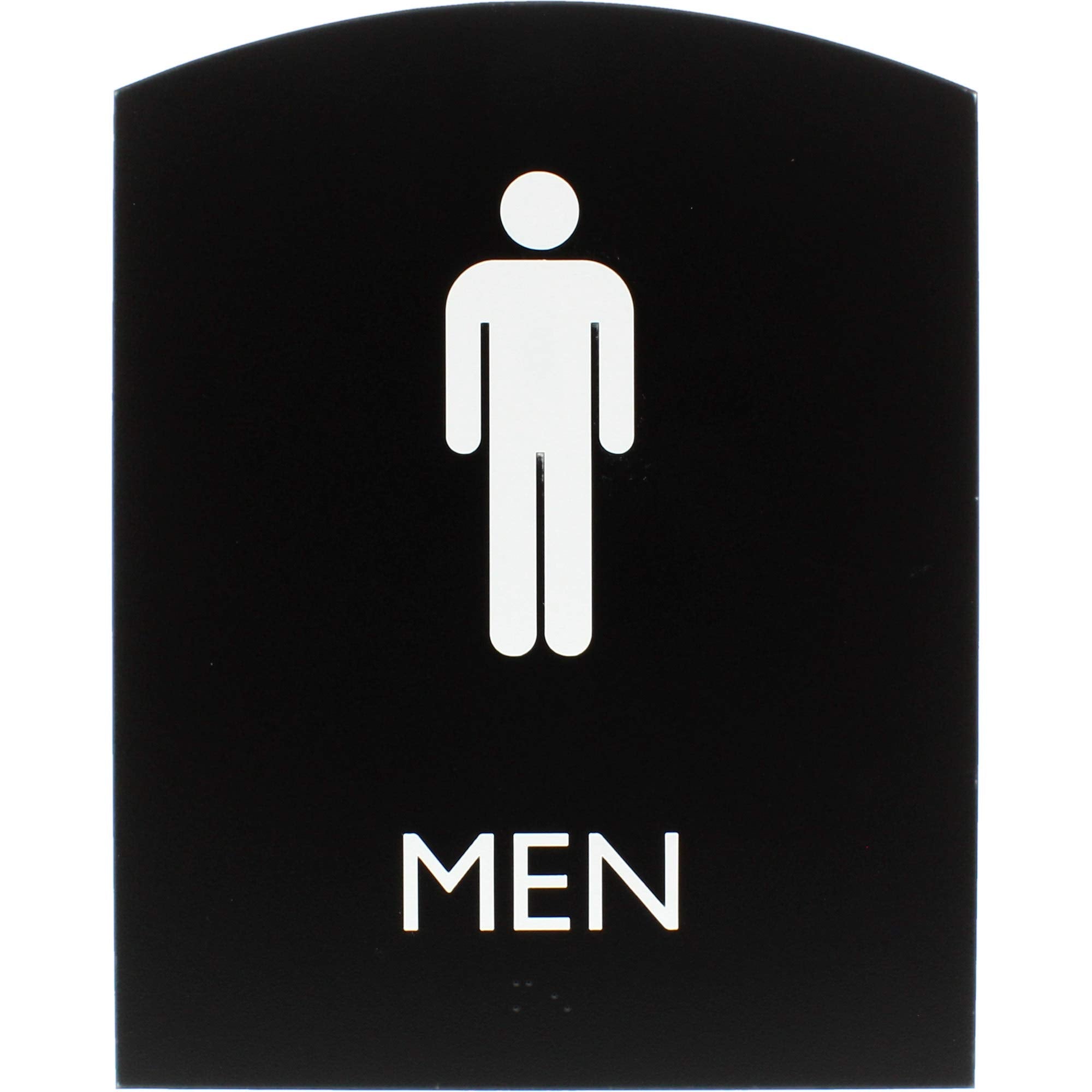 1 Each - Men Print/Message - 6.8' Width X 0.8' Height - Easy Readability, Braille - Black-2676-Office Supplies