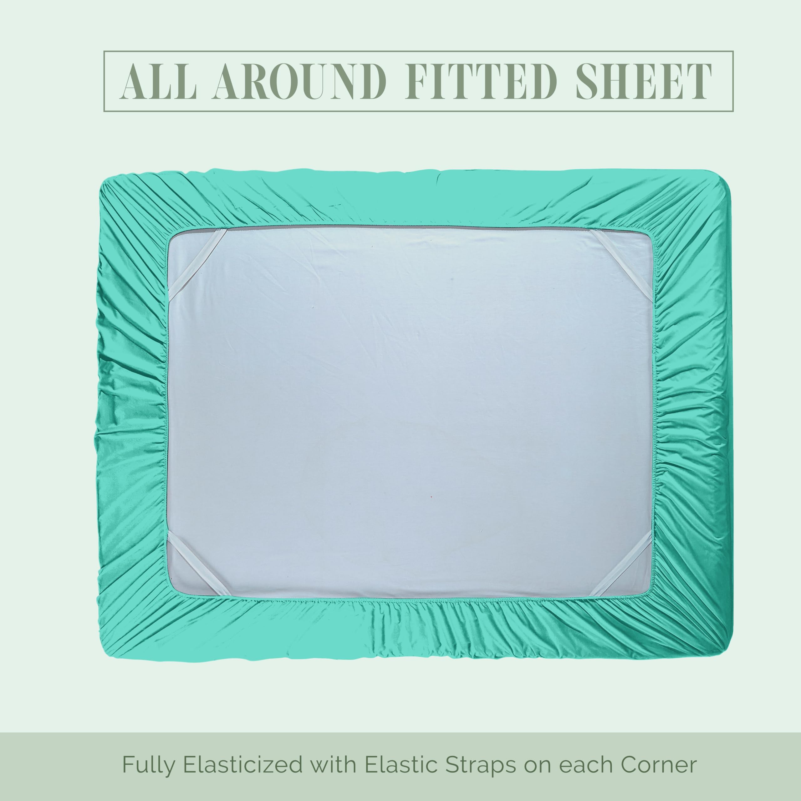 Elegant Comfort 1500 Premium Hotel Quality 18-24 Inches Deep - Extra Deep Pocket Single Fitted Sheet For High Mattress, Luxury And Softest, Smart Pocket - Wrinkle Free, Twin/Twin Xl, Paradise Teal