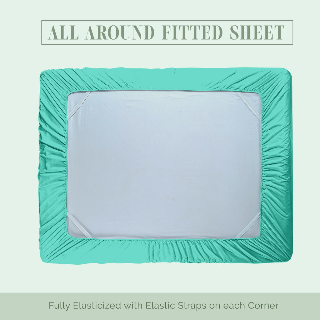 Elegant Comfort 1500 Premium Hotel Quality 18-24 Inches Deep - Extra Deep Pocket Single Fitted Sheet For High Mattress, Luxury And Softest, Smart Pocket - Wrinkle Free, Twin/Twin Xl, Paradise Teal