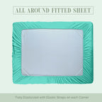 Elegant Comfort 1500 Premium Hotel Quality 18-24 Inches Deep - Extra Deep Pocket Single Fitted Sheet For High Mattress, Luxury And Softest, Smart Pocket - Wrinkle Free, Twin/Twin Xl, Paradise Teal