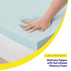 King Mattress Topper 2 Inch Gel Infused Memory Foam Cooling Pad Certipur Us Certified - Enhance Sleep Quality With Pressure Relief And Temperature Regulation, King,Blue