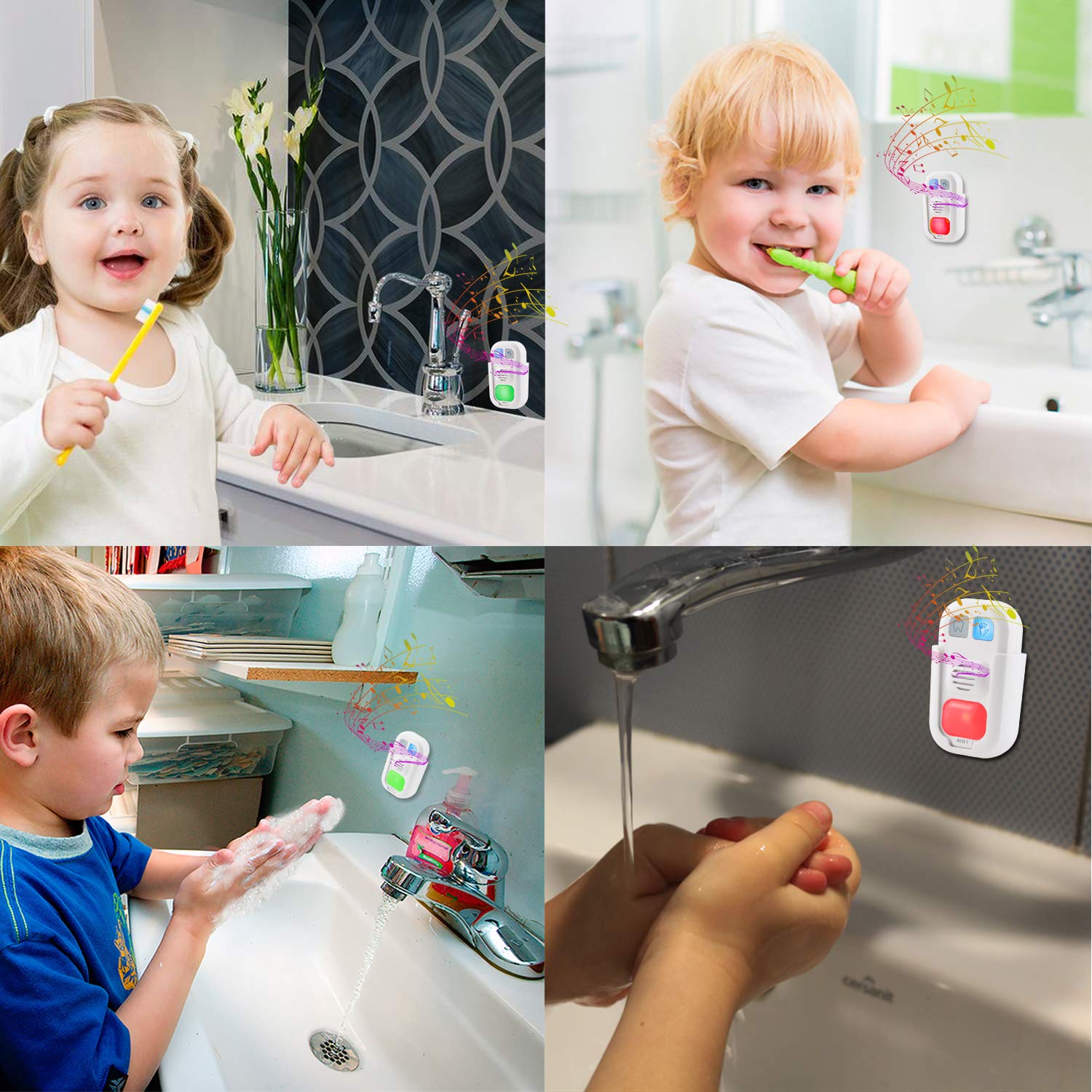 Honwell Musical Timer For Kids Battery Powered 2 Minute Toothbrush Timer And 20 Seconds Bathroom Hand Wash Timer With Led Color