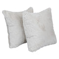 Blazing Needles Square Faux Fur Throw Pillows, 17", Upton Natural 2 Count