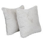 Blazing Needles Square Faux Fur Throw Pillows, 17", Upton Natural 2 Count