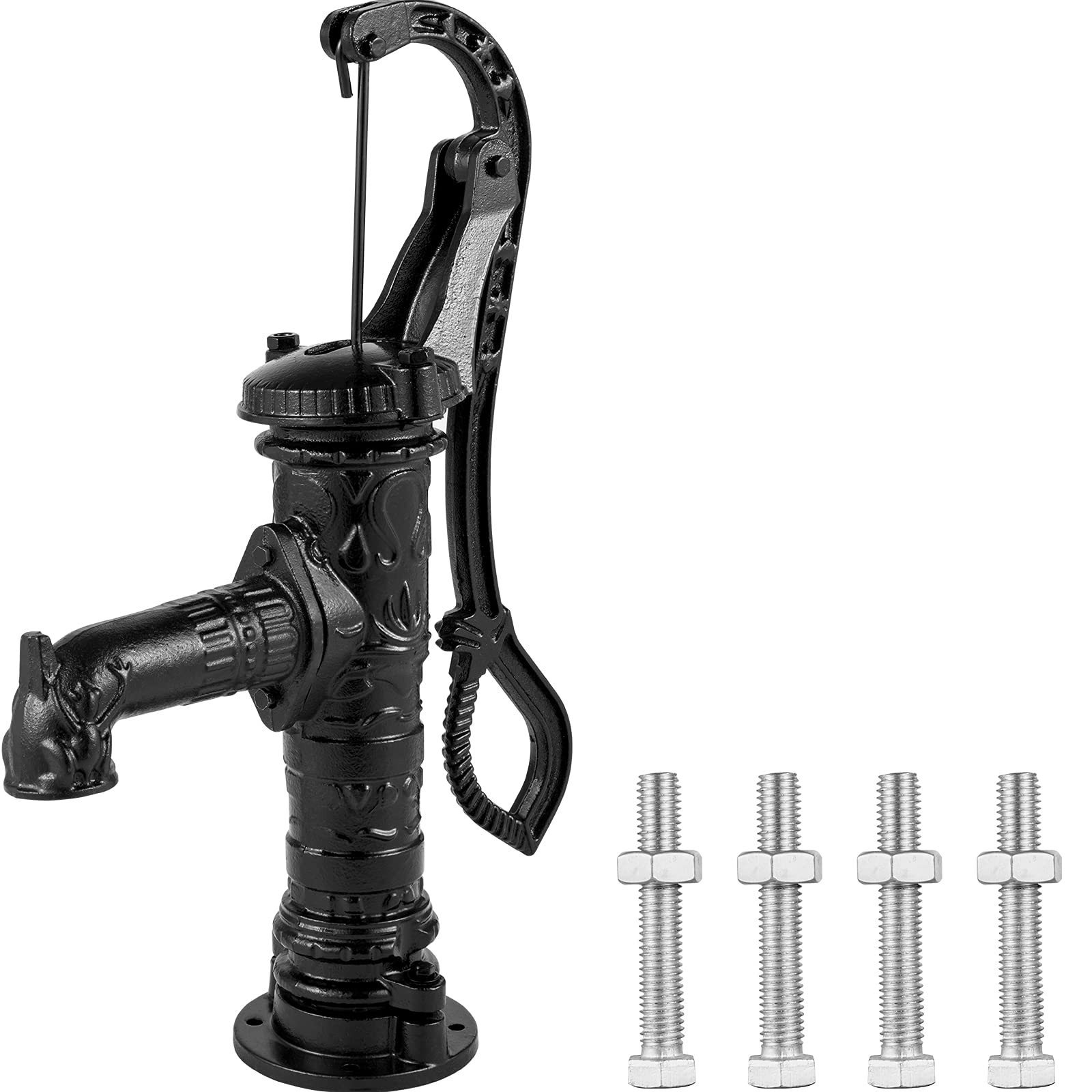Vevor Antique Hand Water Pump 14.6 X 5.9 X 25.6 Inch Pitcher Pump W/Handle Cast Iron Well Pump W/Pre-Set 0.5' Holes For Easy In