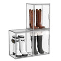 ZHAIXIAONIAN Boot Storage Organizer Tall Boots Boxes 3 Pack Clear Plastic Stackable Boot Organizers and Storage, Shoe Organizer 