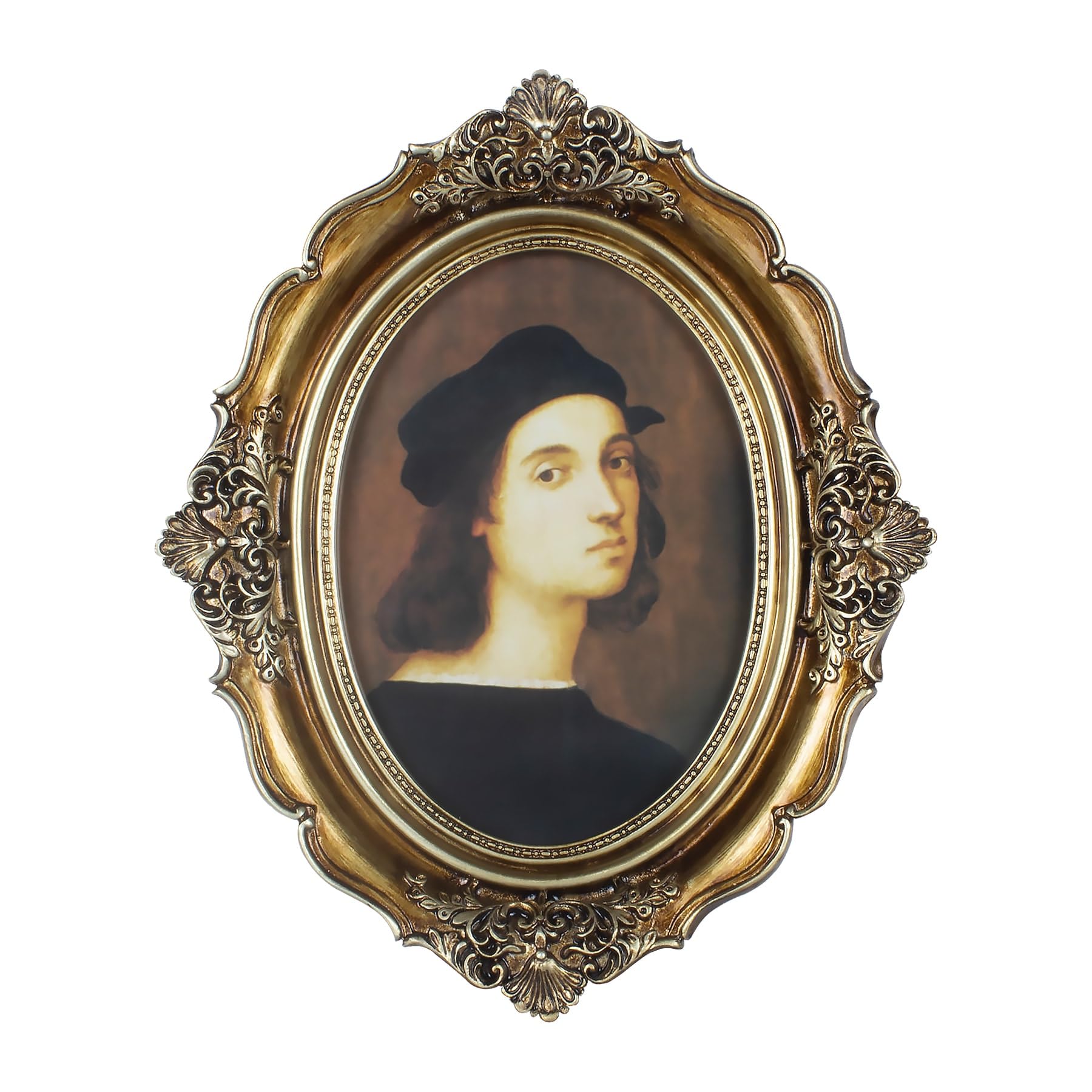 Daimix Vintage Oval Picture Frame 5x7 Antique Bronze Gold Photo Frames with Glass Front, Tabletop or Wall Hanging, Art Deco Gall