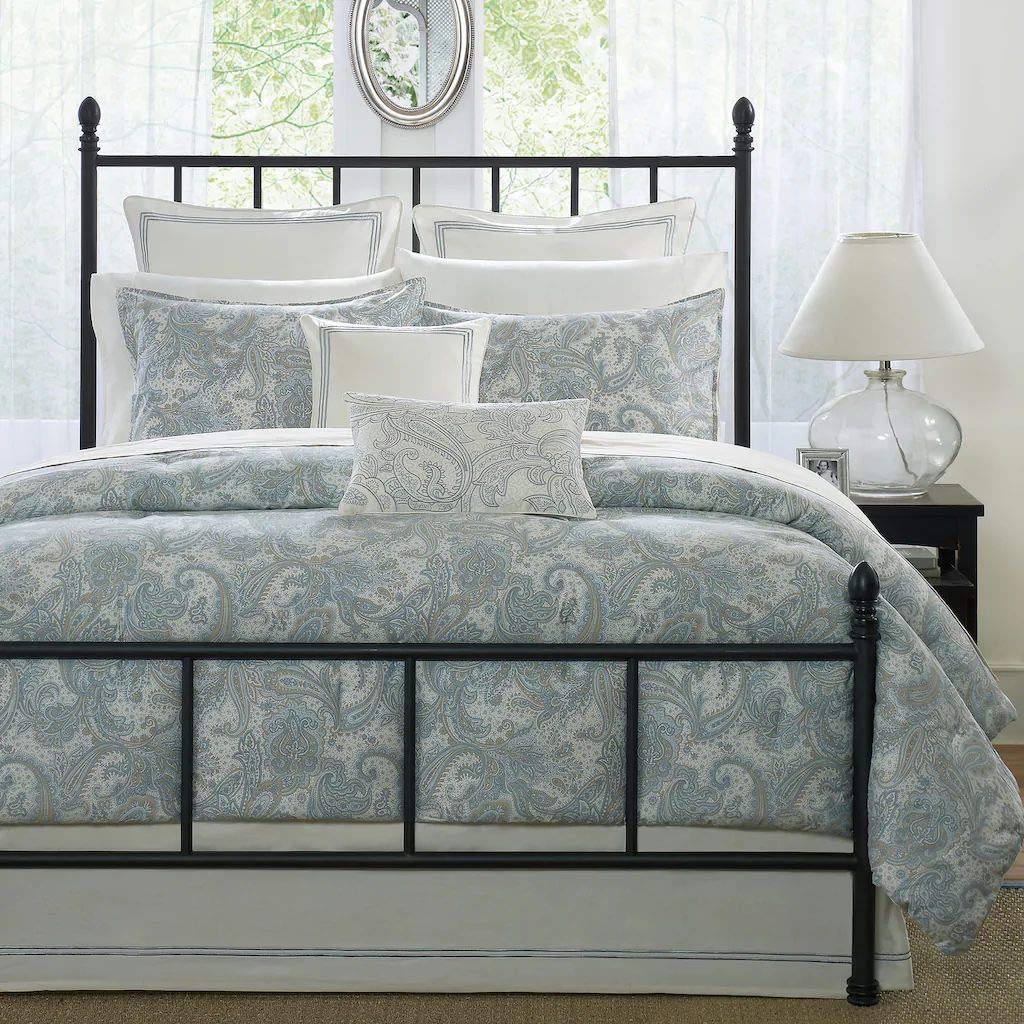 Harbor House 100% Cotton Duvet Cover, Ultra Soft, All Season Bedding Oversized Comforter Cover, Chelsea Paisley Blue Full/Queen 
