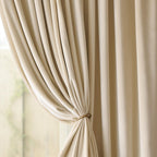 Lazzzy Beige Velvet Curtains Thermal Insulated Curtains 72 Inch Long Room Darkening Window Drapes For Bedroom Living Room Super Soft Luxury Velvet Curtains Window Treatment 2 Panels, Rod Pocket Beige