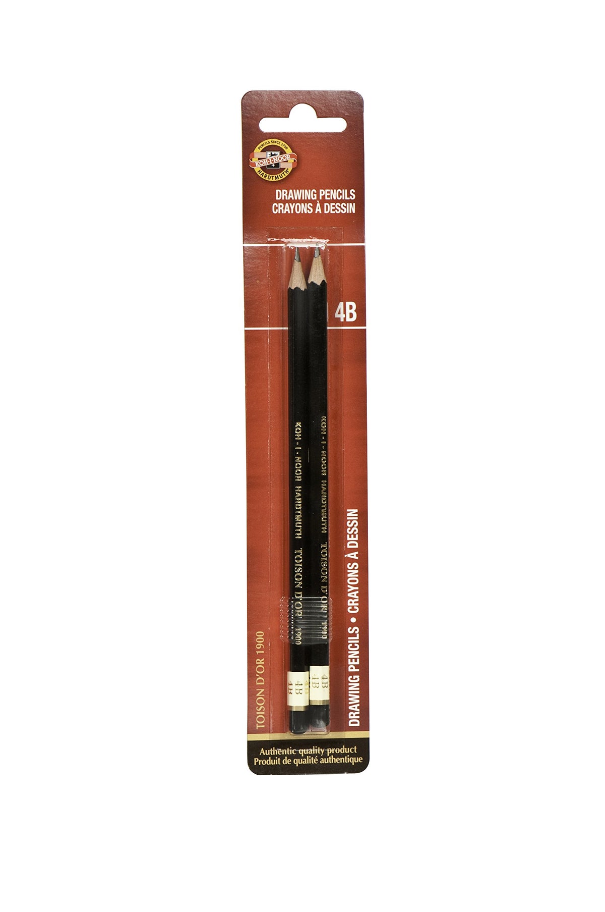 Koh-I-Noor Toison D'Or Graphite Pencil, 4B Degree, 2 Pack (Fa1900.4Bbc), Black