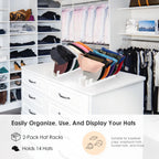 Oaprire Hat Stand For Baseball Caps Display And Organizer, No Install Acrylic Hat Organizer 2 Pack Holds 14 Baseball Caps For Cl