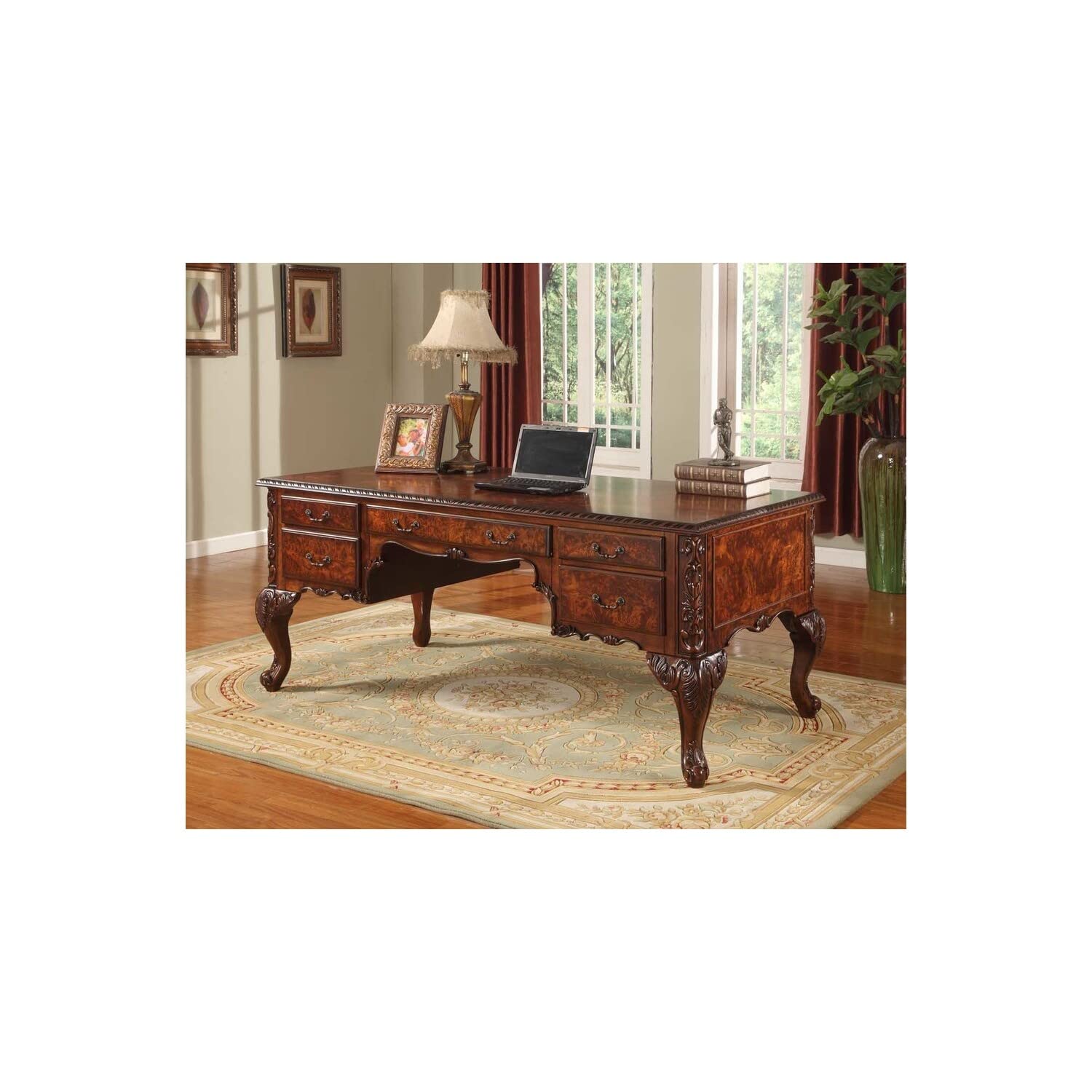 Best Master Furniture Carlisle Executive Traditional Office Desk - Thumbnail 2