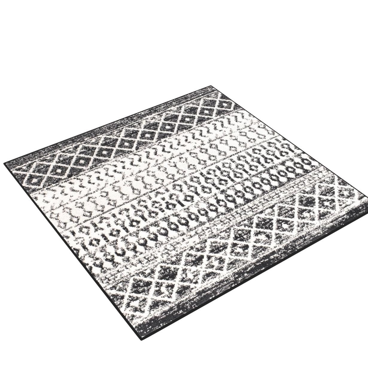 Livabliss Chester Boho Moroccan Area Rug,10' Square,Black