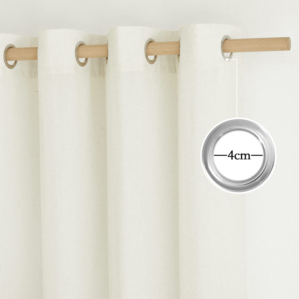 Nicetown Linen Off White Window Curtains 84 Inches Long, Grommet Thick Linen Blend Window Treatments Privacy Assured With Light Filtering For Bedroom/Living Room, W42 X L84