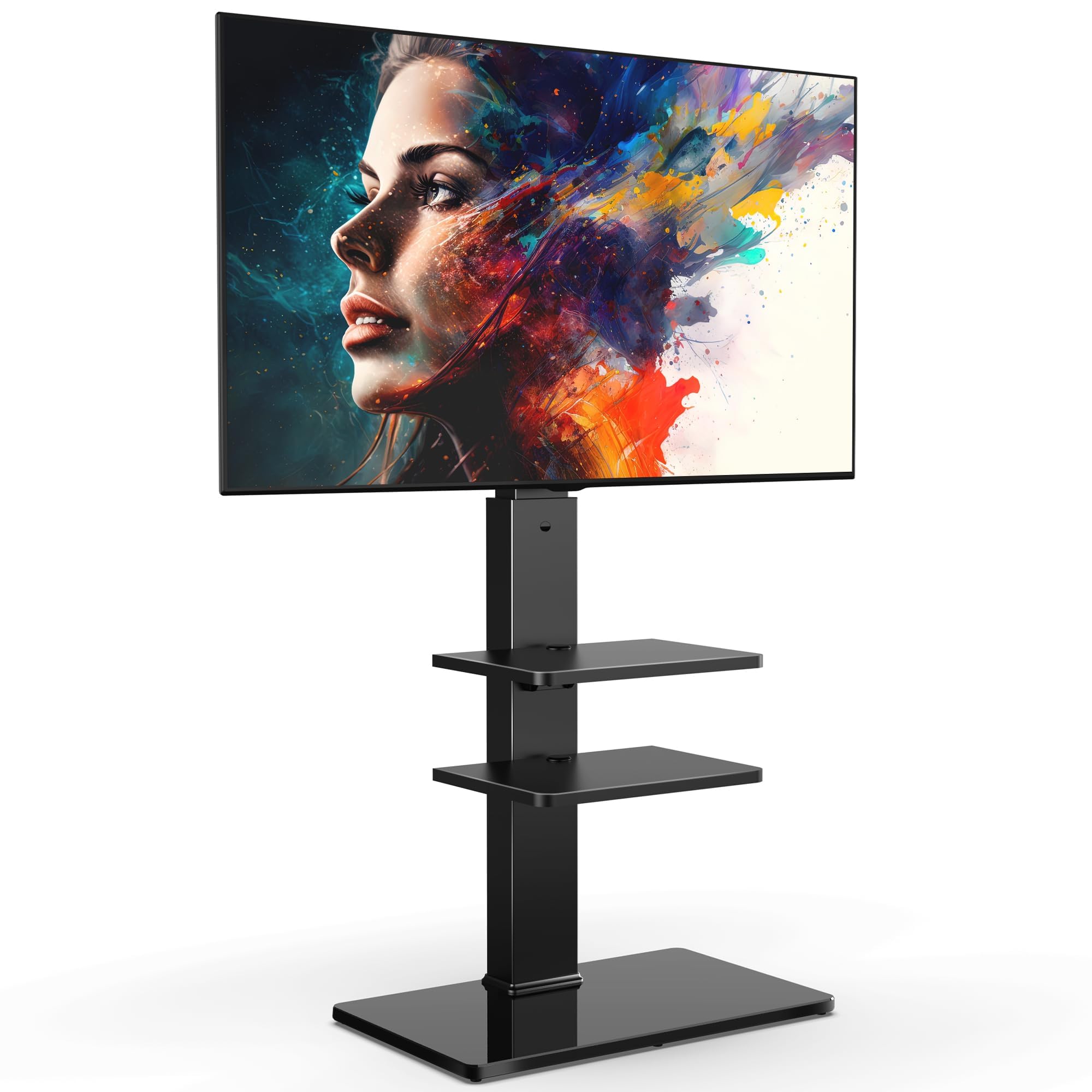 FITUEYES Swivel Floor TV Stand with Mount for TVs 37 43 50 55 60 65 70 75 Inch LCD LED Flat/Curved Screens Universal Swivel Tele