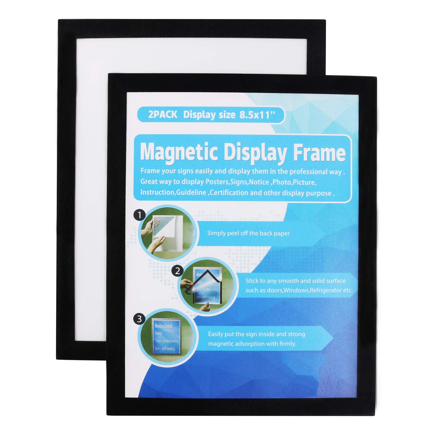 Mfoffice Window Sign Holder - Plastic Picture Frames 8.5X11' - Double Sided And Adhesive For Wall/Door/Refrigerator/Cupboard Di
