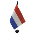 Netherlands Table Flag 4' X 6' - Dutch Desk Flag 15 X 10 Cm - Black Plastic Stick And Base - Az Flag
