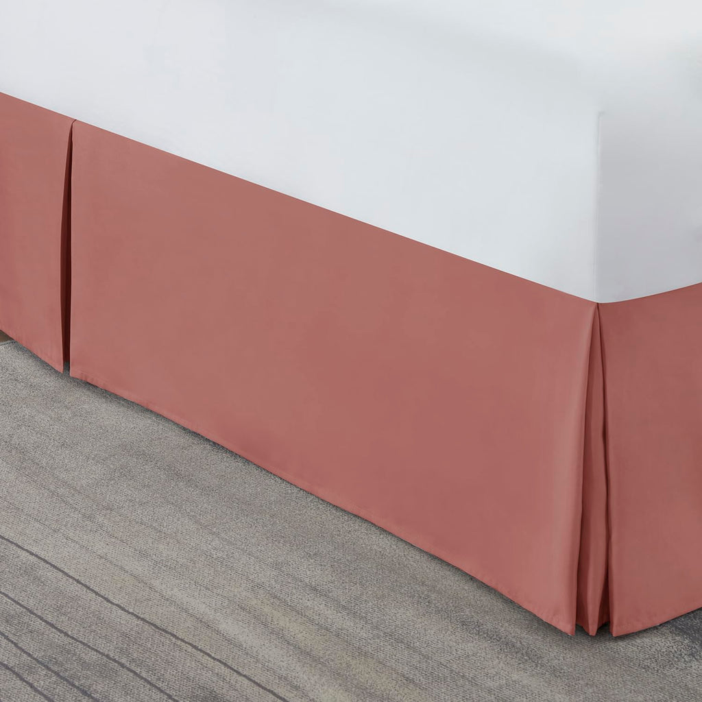 Nestl Pink Clay Bed Skirt Cal King Size - Cal King Bed Skirt 14 Inch Drop - Brushed Microfiber Bed Skirts - Hotel Quality Pleated Bed Skirt - Shrinkage & Fade Resistant