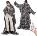 Woomer Wearable Heated Blanket 50     70, Soft Faux Fur & Cozy Sherpa Heated Snuggle With Foot Pockets And Sleeves, 4 Heating Le